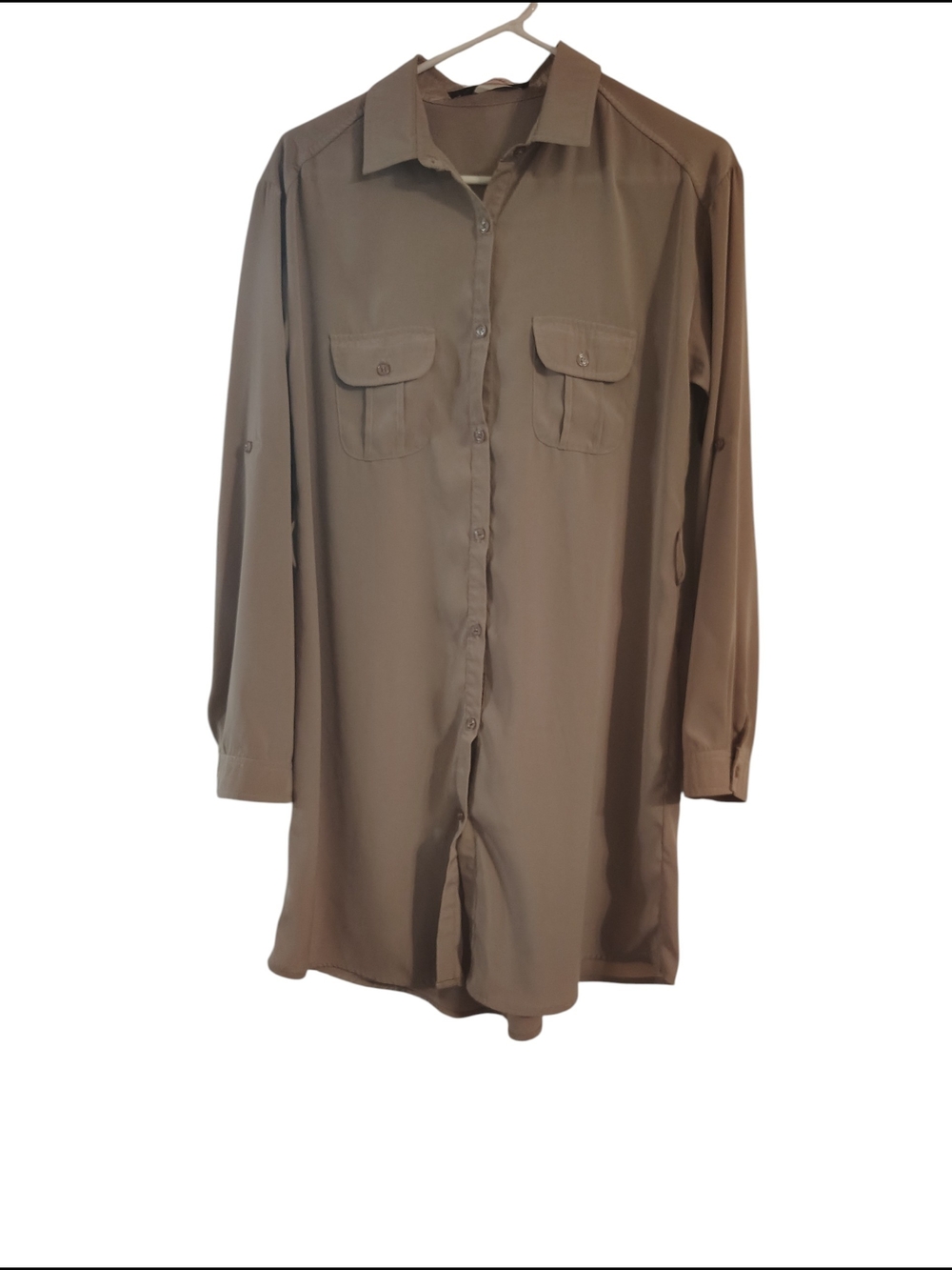 The Impeccable Pig Taupe Button-Up Shirt